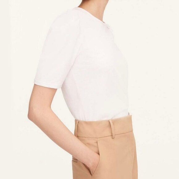 NEW Rebecca Taylor White A-line Puff Sleeves T-shirt US M - Picture 3 of 5